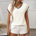 thumbnail image 7 of XFLWAM Women's V Neck Cap Sleeve Knit Sweater Summer Pullover Vest Casual Loose fit Tank Tops, 7 of 7