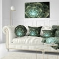 thumbnail image 3 of Designart Fractal Flower Blue and Gray - Floral Throw Pillow - 12x20, 3 of 5