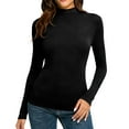 thumbnail image 5 of Lumtrix Women's Turtleneck Long Sleeve Shirts Slim Fitted Lightweight Casual Tops Fashion Underwear Black L, 5 of 5