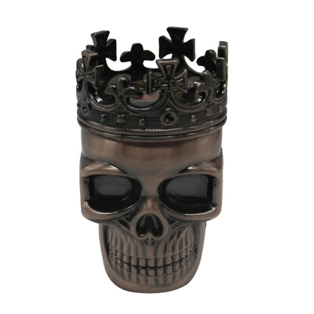 Molinillo Cigarrillos Trituradora Cigarrillos Molinillo Cigarrillos Calavera Metal 3 Capas Extractor Cigarrillos Plástico 815 (Color Canela)