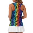 thumbnail image 3 of Chririnla Rainbow Paws Golf Shirt for Women Collared Tennis Tank Top with Zip Summer Quick Drying Golf T-Shirt Size S, 3 of 7