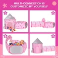 thumbnail image 5 of Wisairt Kids Play Tent, 3 in 1 Play Tents Tunnel Set with Ball Pit and Storage Bag, Indoor Outdoor Toy Tent for Toddlers Kids Toy Gifts, Pink (No Ball), 5 of 9