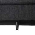 thumbnail image 6 of Noble House Hofstad Fabric Tufted 3 Seater Sofa, Black Textured Tweed and Matte Black, 6 of 12