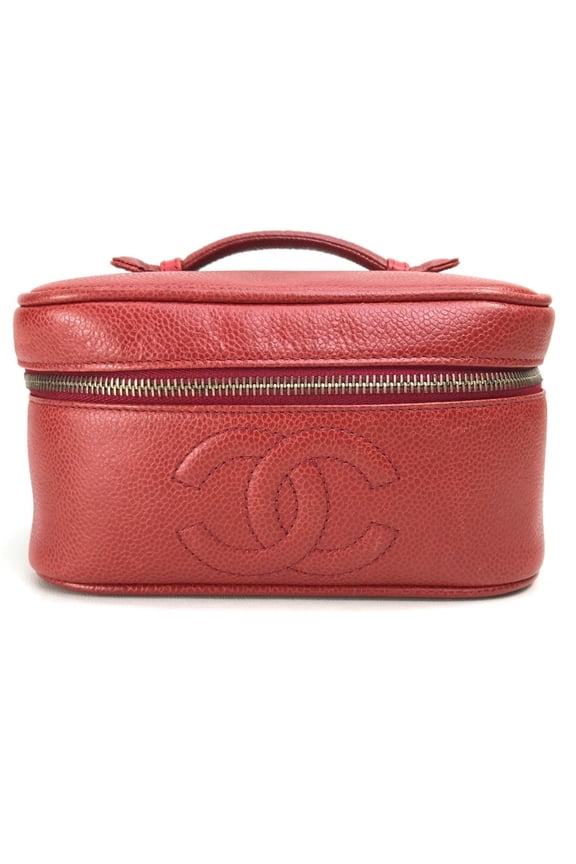 Pre-Owned Chanel CC Mark Bag Hand Bag Vanity bag Red x GoldHardware (Good)