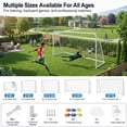 thumbnail image 4 of SLSY 12×6FT Galvanized Soccer Goal Portable for Backyard Practice Training Goals for Kids Adults(White), 4 of 6