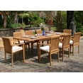 thumbnail image 5 of Grade-A Teak Dining Set: 8 Seater 9 Pc: 94" Rectangle Table And 8 Lua Stacking Arm Chairs Outdoor Patio WholesaleTeak #51LU2009, 5 of 6