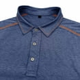 thumbnail image 3 of WREESH Men's Casual Fashion Henley Shirts Short Sleeve Shirt with Turn-Down Collar and Button Detail a Solid Color Pullover Top for Stylish Comfort Blue, 3 of 5