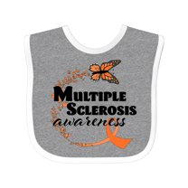 Inktastic Multiple Sclerosis Awareness Butterfly Ribbon Boys or Girls Baby Bib