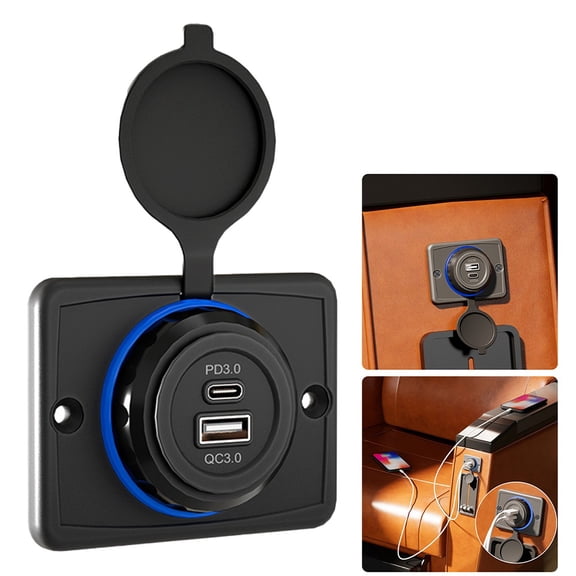 Baguer Panel Installation USB Type C Car Charger for Mobile Phones Fast Charging