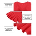 thumbnail image 5 of CASSIE LIZ Plus Size Tops 3X Summer V Neck Womens Shirts Red Fashion Short Sleeve Flowy Tee Loose Fit Tunics Fall Pleated Blouses Casual Swing Pullovers 3XL 22W 24W, 5 of 6