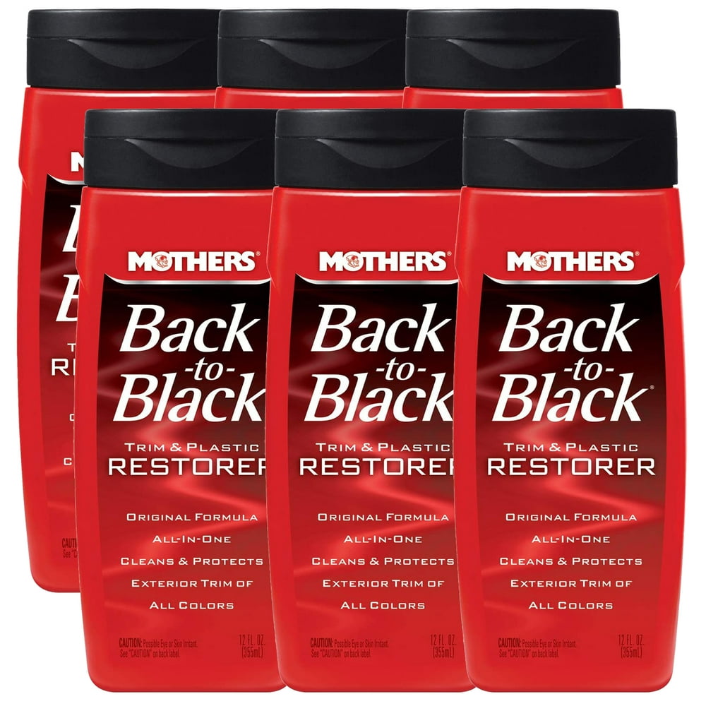 Mothers black to black trim plastic restorer 12 oz 6 pack