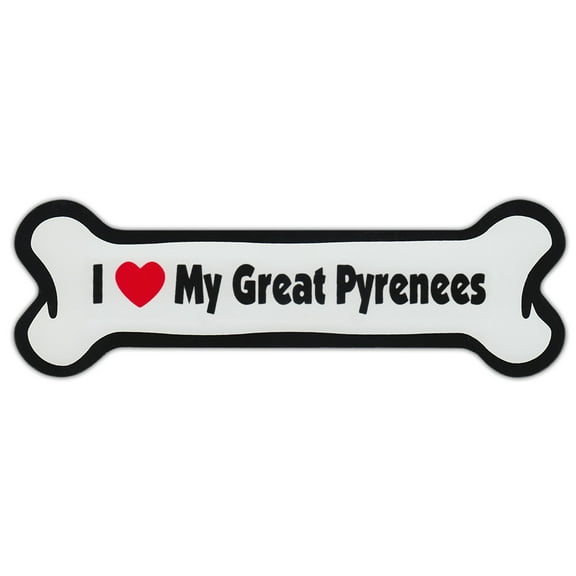 Dog Bone Shaped Car Magnets: I Love My Great Pyrenees