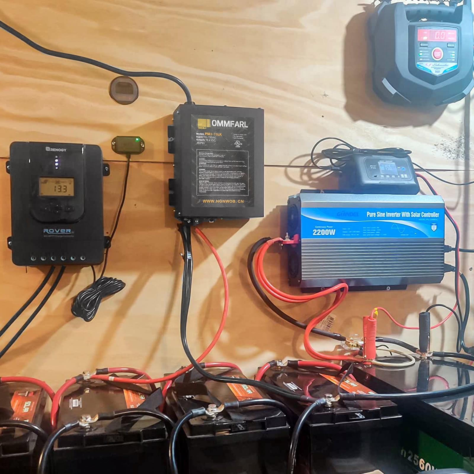 RV Converter Power Converter with Built-in 3 Stage Smart Battery Charger Power Supply-55 Amp