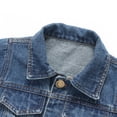 thumbnail image 5 of Godderr 9M-5Y Toddler Baby Denim Jacket Coats for Newborn Boys Girls Down Casual Overcoat Outerwear Spring Autumn Long-Sleeved V-Neck Button Jacket, 5 of 5