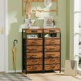 5 Drawers Dresser with Charging Station, Tall Night Stand with Storage