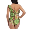 thumbnail image 5 of Sikiie Fruits 1 Print Women One Piece Swimsuits Tummy Control One Shoulder Bathing Suits Ruffle Swimwear, From S to XXL-XX-Large, 5 of 6