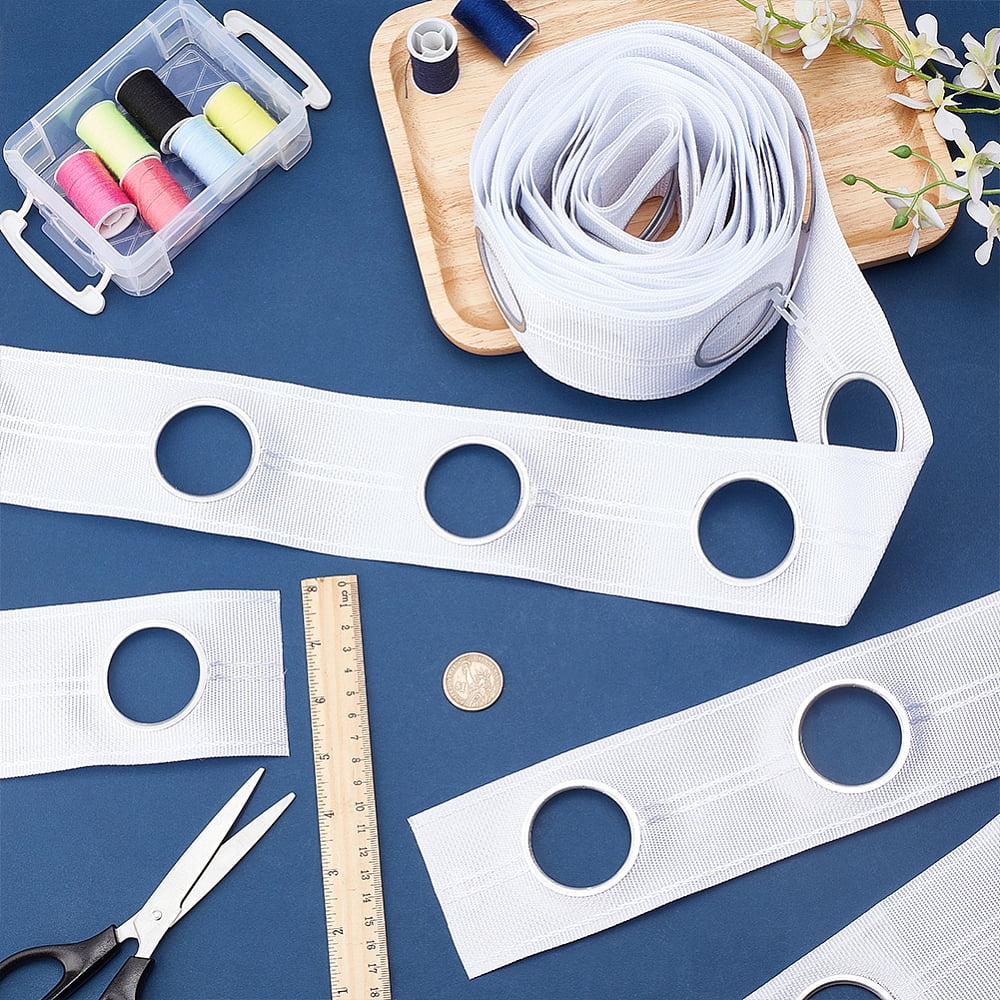 1roll Polypropylene Curtain Tape for Hook Drapery Header Tape Flat White 75mm Hole: 43mm