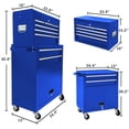 thumbnail image 2 of Aukfa Tool Box, 2 in 1 Steel Rolling Tool Chest & Cabinet on Wheels for Garage, 8-Drawers, Blue, 2 of 17