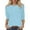 Light Blue, variant on Women's T-Shirts Tops for Women Trendy A Fashionable and Casual Round Neck Three Quarter Sleeve T Shirt Top for Women