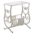 thumbnail image 2 of Mesa decorativa Monarch Specialties metal blanco antiguo con vidrio templado I 3312, 2 of 2