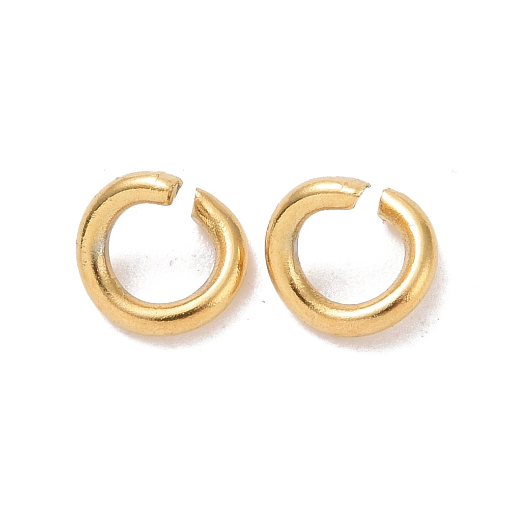200pcs Ion Plating(IP) 304 Stainless Steel Jump Rings Open Jump Rings Golden 24 Gauge 2.5x0.5mm Inner Diameter: 1.5mm