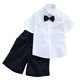 thumbnail image 2 of Odeerbi Niños 2 Piezas Caballero Traje Formal Preppy Vestido de Manga Corta Camisa y Traje Pantalones Cortos Conjunto de Uniforme Escolar, 2 of 9