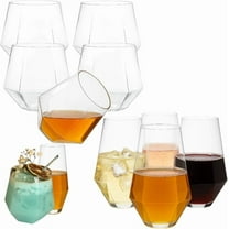 48 Pack Ribbed Plastic Glasses, 24 9 Ounce Stemless Champagne Flutes & 24 12 Ounce Cups, BPA-Free Disposable Shatterproof Toasting Glasses for Weddings, Bars, and Events (Gold Rim)