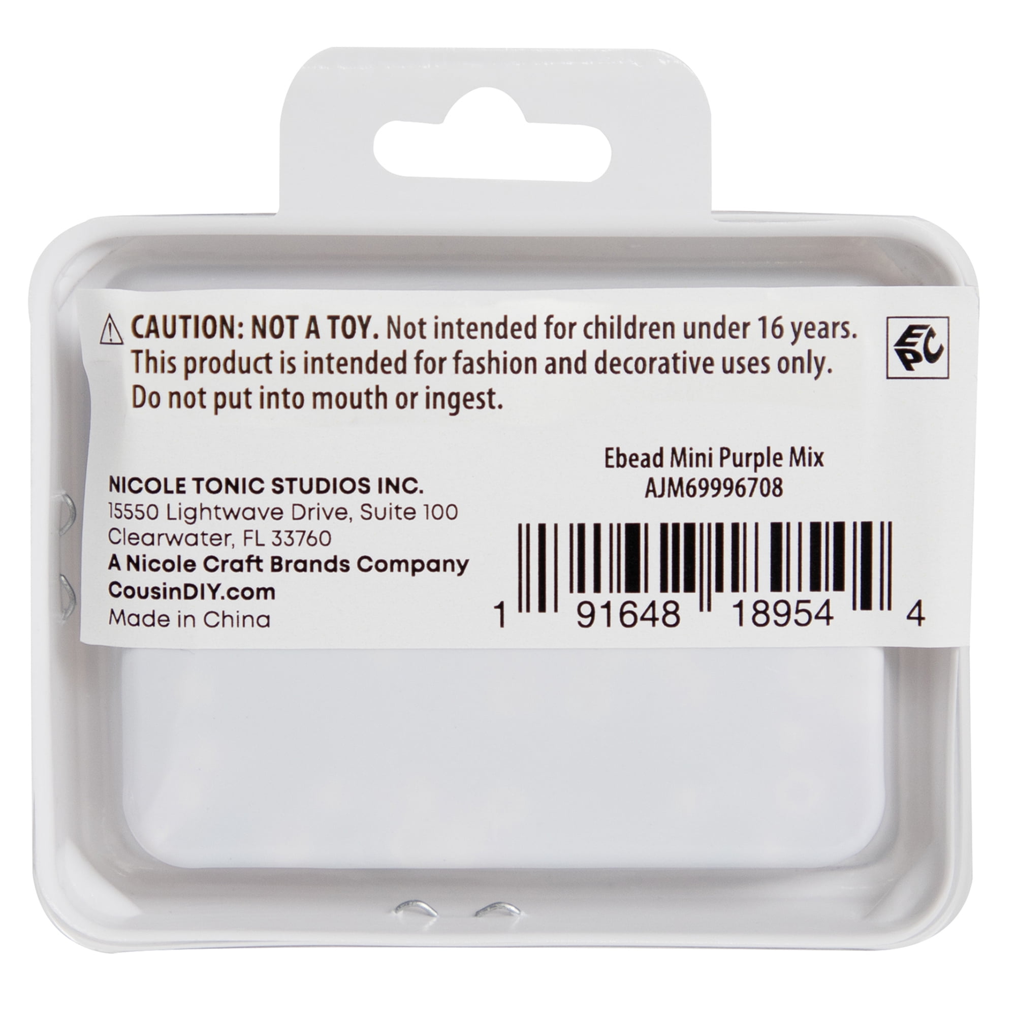 Cousin DIY E-Bead Purple & Aqua Mix for Crafting and Jewelry, 45g
