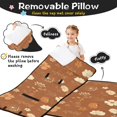 thumbnail image 3 of Daisy Pioneer Flower Brown Pattern Teens Toddler Nap Mat with Pillow, Sleeping Mat Bag for Preschool Daycare 59"x22", 3 of 6