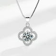 thumbnail image 3 of APIPEE Four-Leaf Clover Necklace for Women Moissanite Necklace Clavicle Chain Jewelry, 3 of 6