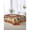thumbnail image 5 of Boho Leaf Twim XL Size Flat Sheet, Wrinkleproof & Fadeproof Cooling Flat Bed Sheet Only, Orange Rustic Tribal Patterns Ethnic Bohemian Breathable Soft Bedding Top Sheets 66 x 102 Inches, 5 of 8