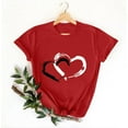 thumbnail image 5 of Craaazy Women's Love Heart Printed T-shirt Round Neck Short Sleeved Sunmmer Tops Gifts, 5 of 5