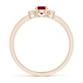 thumbnail image 2 of ANGARA Natural Classic Ruby and Diamond Three Stone Engagement Ring in 14K Rose Gold for Women (Size-4mm) | July Birthstone, Birthday, Anniversary, Jewelry Gift for Women | Natural Ruby Ring, 2 of 10