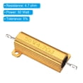 thumbnail image 4 of 50W 4.7 Ohm Aluminum Shell Resistor, 6Pcs Aluminum Housing Resistor, 5% Tolerance Wirewound Resistors Screw Tap Chassis Mounted, Golden, 4 of 6