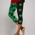 thumbnail image 2 of Tauxra St. Patrick's Day Leggings for Women, 4-Leaf Clover Print Yoga Capris with High Waist, 7/8 Length Workout Pants for Gym and Lounge, 2 of 4