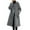 Grey, variant on Women's Long Sleeve Button Down Wool Blends Thin Jacket Coat Slim Fit Warm Solid Long Overcoat With Pockets winter clothing for women