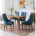 thumbnail image 6 of Set of 4 Cover Removable Interchangeable Upholstered Dining Chairs Linen Parsons Diner Chair Upholstered Fabric Dining Room Chairs with Solid Wood and Padded Seat Dining Chairs (Blue), 6 of 9