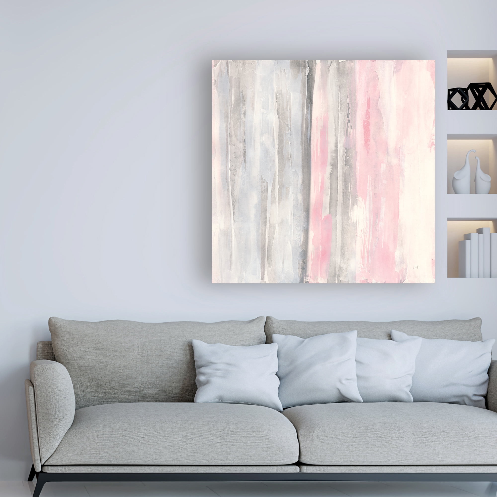 Trademark Fine Art 'Whitewashed Blush I Pink Gray' Canvas Art by Chris Paschke