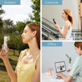 thumbnail image 5 of Handheld Mini Fan, 3 IN 1 USB Rechargeable Portable Fan [12-19 Working Hours] with Power Bank, Flashlight, Pocket Design for Travel/Summer/Concerts/Lash, Gifts for Women (White), 5 of 5