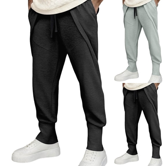 Kcolen Men Casual Pants Stretch Men's Lightweight Loose Fit Casual Jogger Pants Woven Trousers For Outdoor Sports Running And Everyday Wear