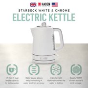 Haden Starbeck 1.7L Stainless Steel Electric Water Kettle, White & Chrome