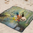 thumbnail image 5 of Trees Lake Forest Beach Blanket Outdoor Picnic Blanket 78"x 78" Waterproof Foldable for Beach Camping Travel Hiking Grass Lawn Park, 5 of 5
