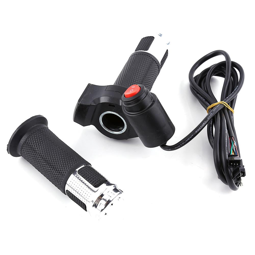 16 12V-72V Ebike Twist Grip Throttle With Power Switch And LED Digital Voltage