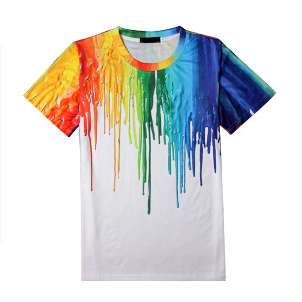 Unisex 3D Digital Printing Colorful Pigment Printing T shirt