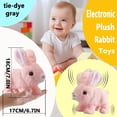 thumbnail image 2 of Juguete electrónico interactivo de Pascua: un conejito de peluche que suena con animación para caminar, orejas y nariz móviles, adecuado para niños pequeños y niños (versión rosa)., 2 of 6