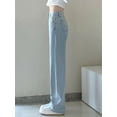 thumbnail image 2 of Pantalones vaqueros rectos ligeros para mujer, Jeans bombachos hasta el tobillo, cintura alta, pierna ancha, sueltos, XS, 2 of 4