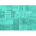 thumbnail image 1 of Ahgly Company Machine Washable Indoor Rectangle Patchwork Turquoise Blue Transitional Area Rugs, 2' x 3', 1 of 4