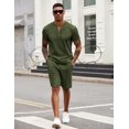 thumbnail image 4 of COOFANDY Men's 2 Pieces Outfits Casual Quarter Zip Polo T Shirt and Shorts Set Athletic Jogging Summer Tracksuit, 4 of 6