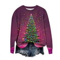 thumbnail image 5 of VKOYWKM Womens Christmas Tree Print Sweatshirts Long Sleeve Crew Neck Merry Christmas Sweatshirts Xmas Holiday Party Pullover Sweatshirt, 5 of 6