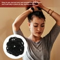 thumbnail image 5 of OULII 2Ud Moños Postizos Rizados Negros Para Mujer Con Elástica Ideal Para Eventos Y Uso Diario, 5 of 5